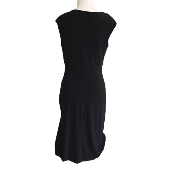 Lauren Ralph Lauren Dress Black Surplice Bodycon Cap Sleeve Polyester Blend Sz 8 - Picture 4 of 6